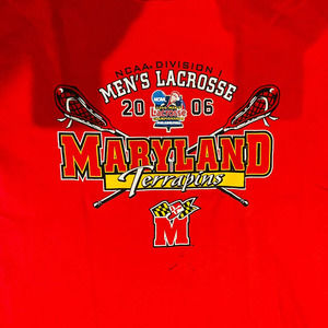 Champion Maryland Terrapins NCAA Mens Lacrosse 2006 Championship Red T Shirt  L